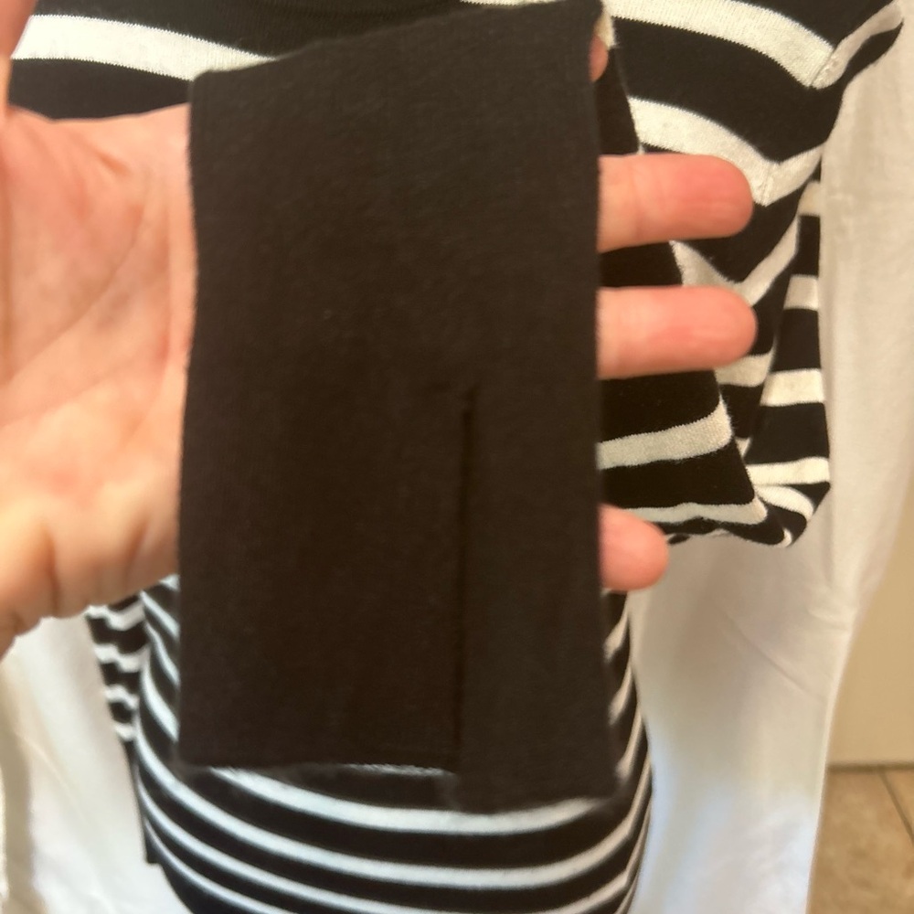 Zara Knit Sweater with Black & White Stripes - Picture 2 of 4